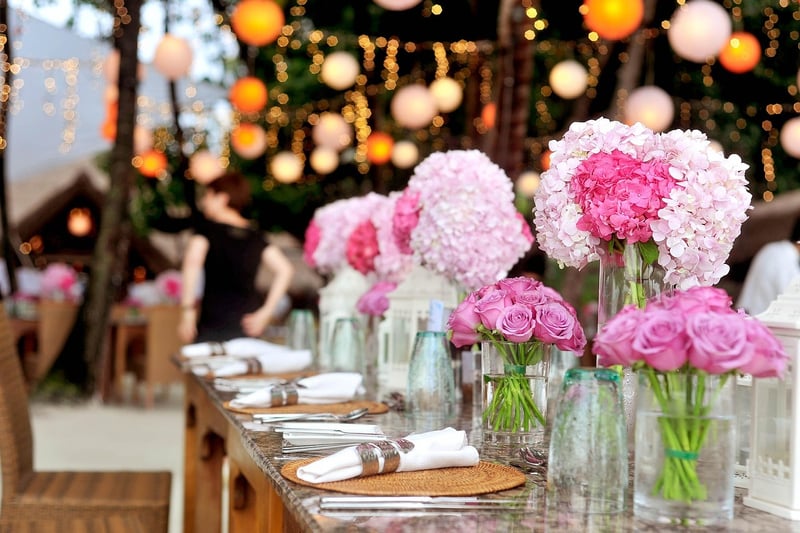 Outdoor wedding reception